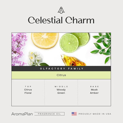 AromaPlan Hotel Scents Celestial Charm 5 Fl Oz (148ml), Home Luxury Aroma & Hotel Fragrance Diffuser Oil- Hotel Diffuser Oil for Aromatherapy- USA Made, Bigger Bottle, Bolder Aroma & Longer Lasting