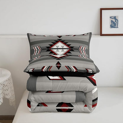 Erosebridal Western Boho Bedding Sets Toddler Southwestern Aztec Comforter Set Bohemian American Native Quilt Set for Boys Adults Men,Exotic Tribal Geometric Duvet Insert Farmhouse Home Room Decor