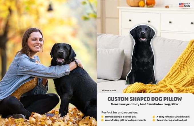 All About Vibe Custom Pillow, Personalized Dog Throw Pillow, Personalized Dog Shaped Pillow, Customized Dog Pillow Gift for Birthday, Wedding,Decoration - 10" Mini