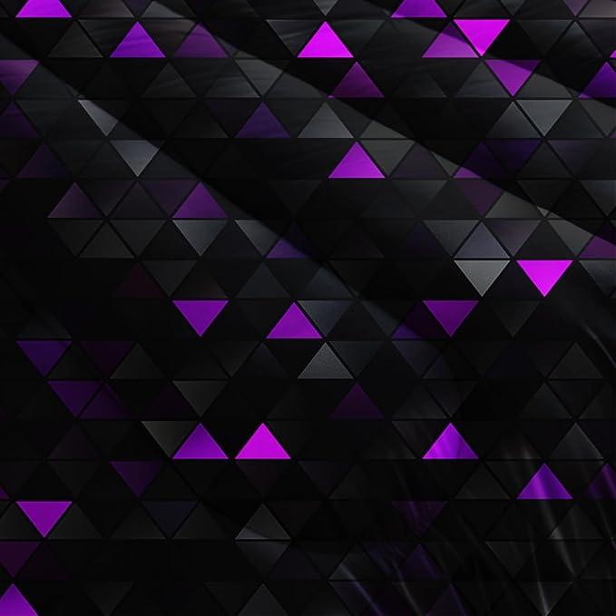 Geometric Violet Black Comforter Set,Triangle Honeycomb 3 PCS Bedding Set Queen Size for Teen Adult,Modern Quilt Set Geometry Decor,Microfiber Lightweight 1 Comforter 2 Pillowcases