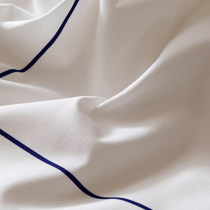 CLOTHKNOW White Grid Queen Comforter Set Plaid Bedding Comforter Sets Soft Big Checker Comforter and 2 x Pillow Cases