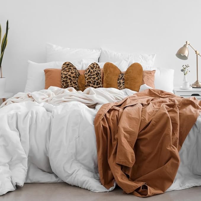 2Pcs Leopard Print Bow Throw Pillow Furry Bow Plush Pillows Cute Flower Plush Pillow Cheetah Home Decor Stuffed Bow Lumbar Pillow for Bed Couch Living Room Decor (Brown, 16in Bowknot)