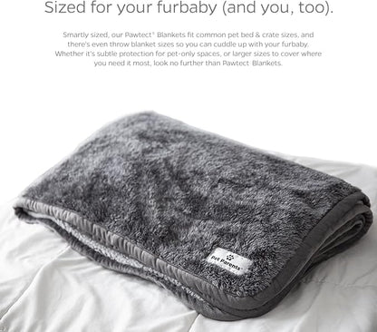 Pet Parents Pawtect Premium Waterproof Cat & Dog Blanket with WickQuick & Sherpup Technology, Puppy & Cat Blanket, Slate 50x60