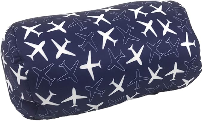 Bookishbunny Microbead Cylinder Bolster Roll Pillow 13" x 7" (PlaneNavy)