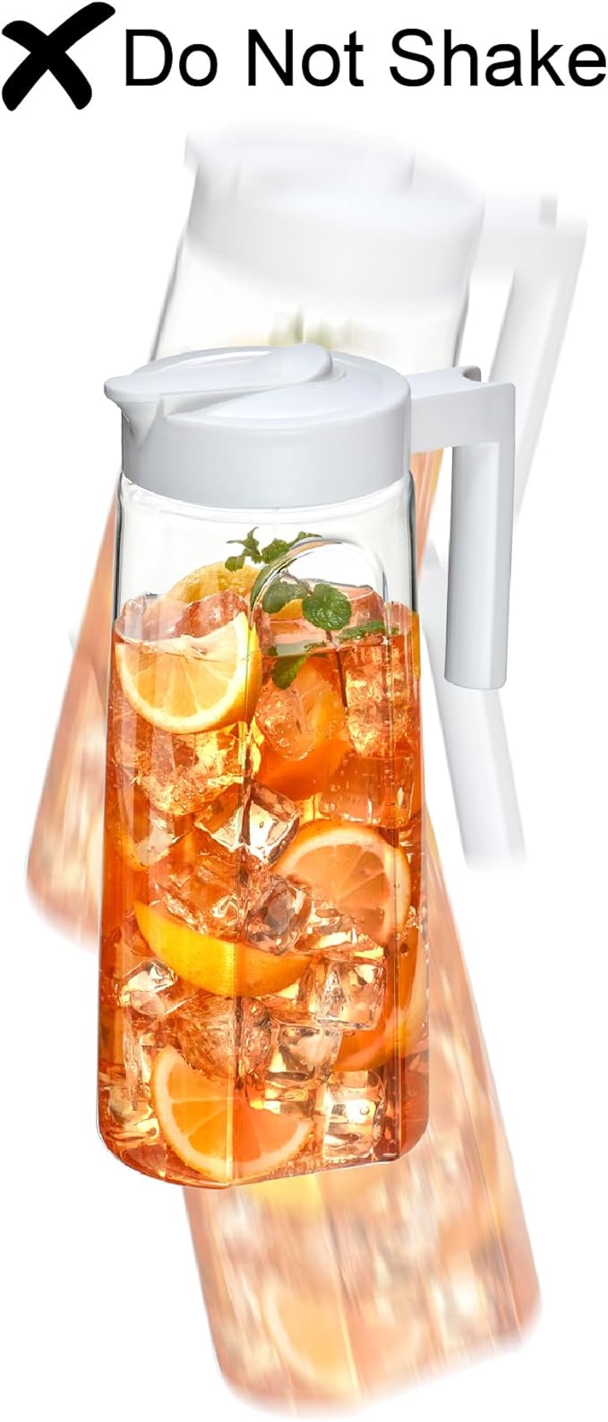 Amazing Abby - Slim - 2-Pack Tritan Pitcher (64 oz), Unbreakable Plastic Water Pitcher with Lid, BPA-Free, Heat-Resistant, Dishwasher-Safe, Great for Both Iced and Hot Drinks, Black