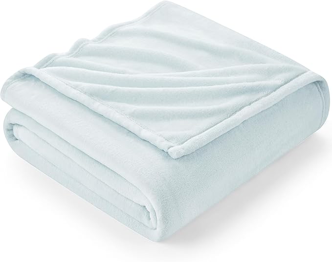 Hansleep Fleece Ice Blue Throw Blanket, Super Soft Flannel Fuzzy Plush Cozy Blanket for All Seasons, Ice Blue, Throw 50x60 Inches