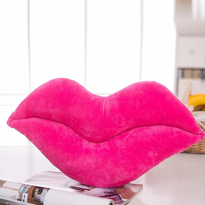 LEVINIS Hot Pink Lip Shape Throw Pillows Girls Soft Velvet Decorative Reversible Pillow Cushion for Bed Couch Office 23.6 x 13.6 Inch