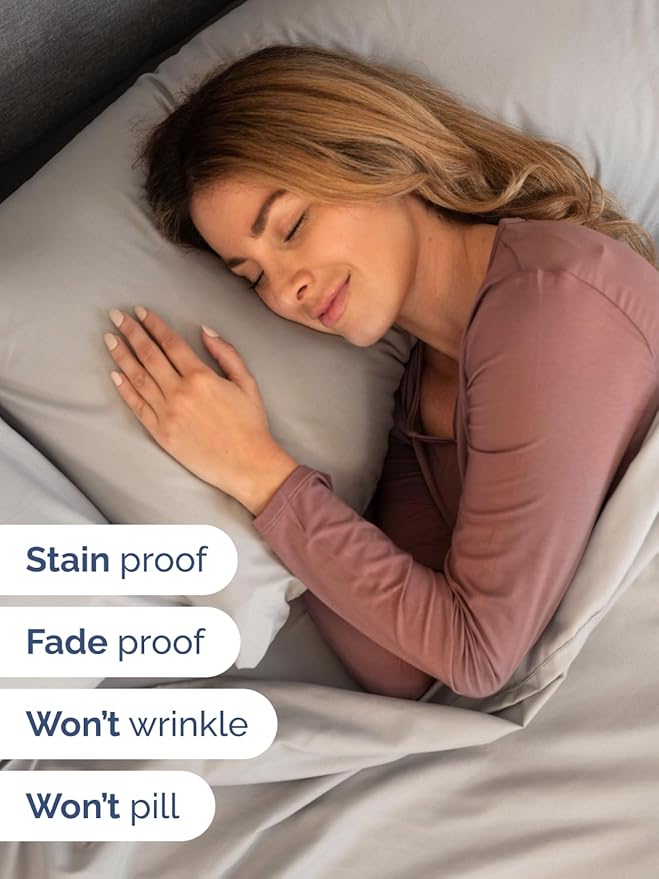 Extra Deep King Sheet Set - 6 Piece Breathable and Cooling Sheets - Hotel Luxury Bedding for Women, Men, Kids & Teens - Easy & Secure Fit - Soft, Wrinkle Free & Comfy - Extra Deep Pockets - Light Grey