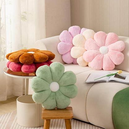 FIONOUT Flower Pillow Decorative Throw Pillows Super Soft Daisy Pillow, Flower Floor Pillow Seating Custion for Reading Pillow and Room Decorative Pillow (65CM/25.5inch)