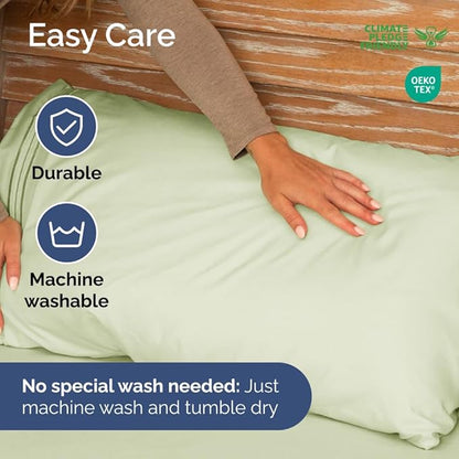 Short Queen RV Size 4 Piece Sheet Set - Comfy Breathable & Cooling Bed Sheets Set - Hotel Luxury Bedding for Women, Men, Kids, Teens, Boys & Girls - Deep Pockets, Soft - Oeko-Tex - Light Sage Green