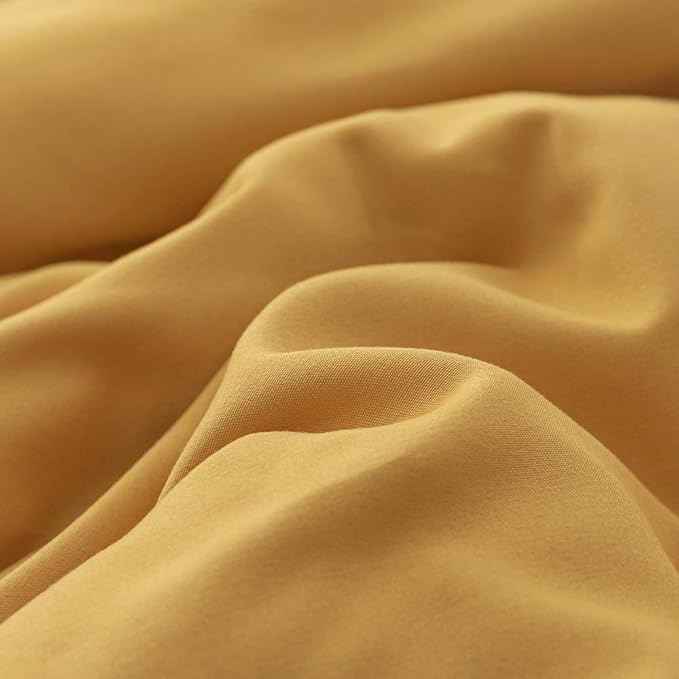 Pureant Mustard Comforter Set California King Dark Yellow Bedding Comforter Sets Solid Yellow Cal King Comforter for Women Girls Soft Plain Turmetric Comforter Sets Solid Ginger Blanket