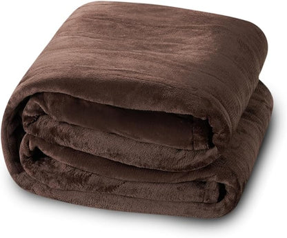 Electric Heated Blanket Queen Size 84"x90", Soft Plush Microplush for Bed, Dual Controllers & Heating Zones, 10Hs Auto Off & 5 Heating Levels, Machine Washable, Gifts for Family-Dark Brown
