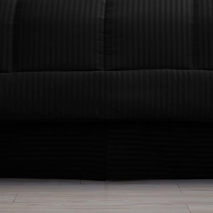 8 Piece Comforter Set Bag with Dobby Stripe Design (Pack of 3)