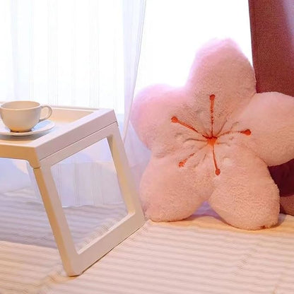 Cherry Blossom Plush Throw Pillow Living Room Sofa Pillow Flower Chair Cushion Throw Pillow (15.74 * 15.74, Pink)
