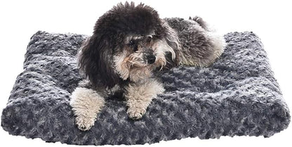 Amazon Basics Cat and Dog Bed and Crate Pad, Machine Washable, Indoor, 23 x 18 x 2.5 inches, Gray