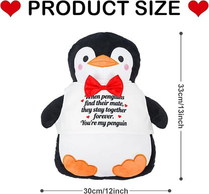 Valentines Day Penguin Pillow When Penguins Find Their Mate Gift Throw Pillows Penguin Plush Gifts for Adults Women Men Wife Husband Boyfriend Girlfriend