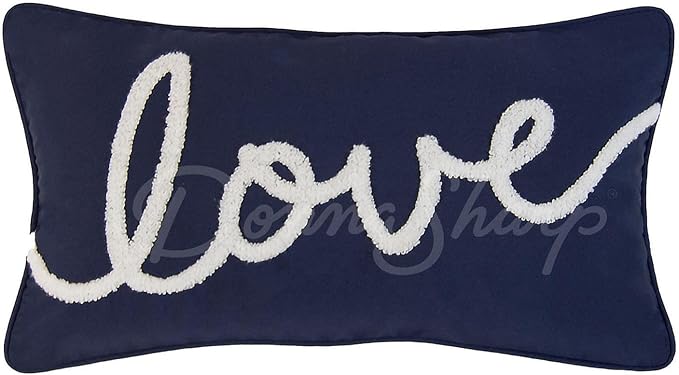 Donna Sharp 2-Piece Checkerboard Indigo Love Bird Decorative Throw Pillow Set - Pillows for Couch, Sofa, Beds, and Chairs - Includes 18" x 18" Square & 12" x 22" Rectangular Pillows