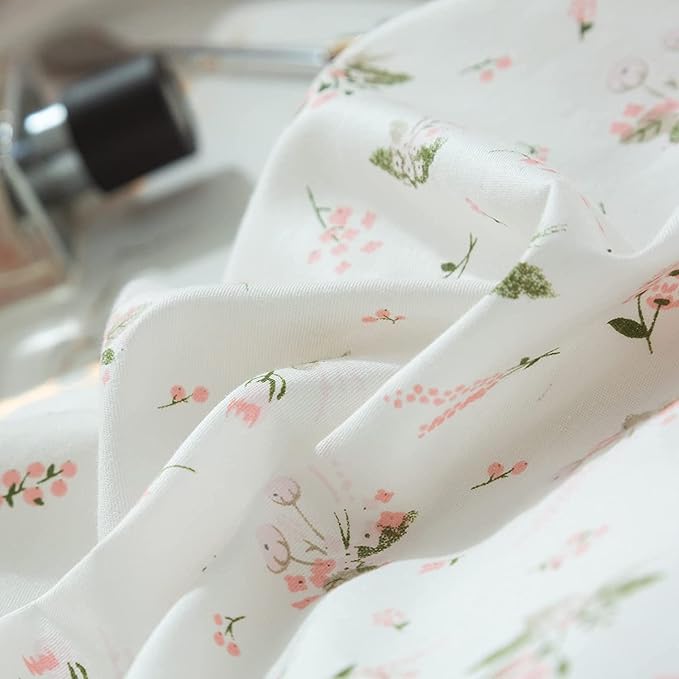 Floral Comforters Full Size 3 Pieces Soft Cute Floral Bedding Comforter Sets Garden Style Pink Flower Print Botanical Flowers Comforter Set for All Seasons 1 Comforter and 2 Pillowcases