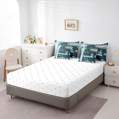 Feelyou Football 7 Pieces Comforter Sets Rugby Sports Bedding Set for Boys Kids Teen Twin Size Sports Theme Bed in a Bag with Comforter, Sheets, Pillowcases & Cushion Cover