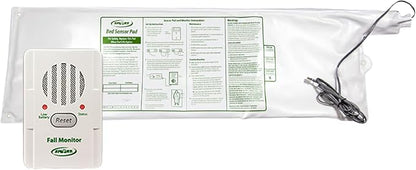 Smart Caregiver Bed Alarm for Elderly Adults – Fall Prevention System with 10"x30" Weight-Sensing Bed Pad – Automatically Alerts Caregiver When They Get Up