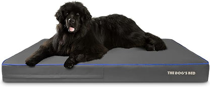 The Dog’s Bed Orthopedic Memory Foam Dog Bed Mattress, Oxford Fabric, Grey with Dark Blue Trim, XXXL, 6-Inch