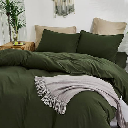 CLOTHKNOW Army Green Twin/Twin XL Comforter Sets Dark Green Bedding Comforter Sets Boys Girls Comforter Soft Military Comforter with 2 x Pillow Cases