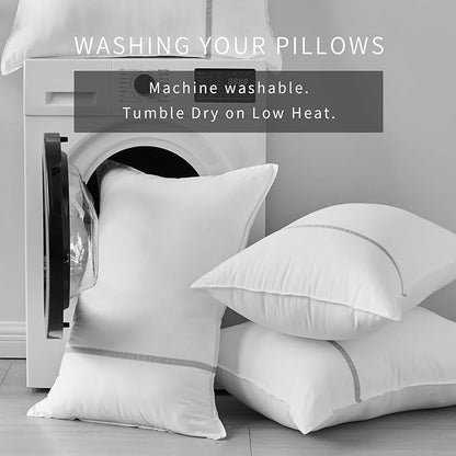 Bed Pillows Standard Size Set of 2, Firm Hotel Pillows for Sleeping, Cooling Pillows for Side & Back Sleepers, Down Alternative Filling, 20 x 26 Inches