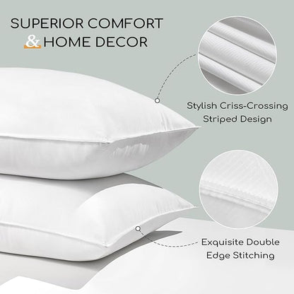HARBOREST Bed Pillows Standard Size Set of 2 - Luxury Hotel Collection Down Alternative Pillows for Sleeping, 20 x 26 Inches