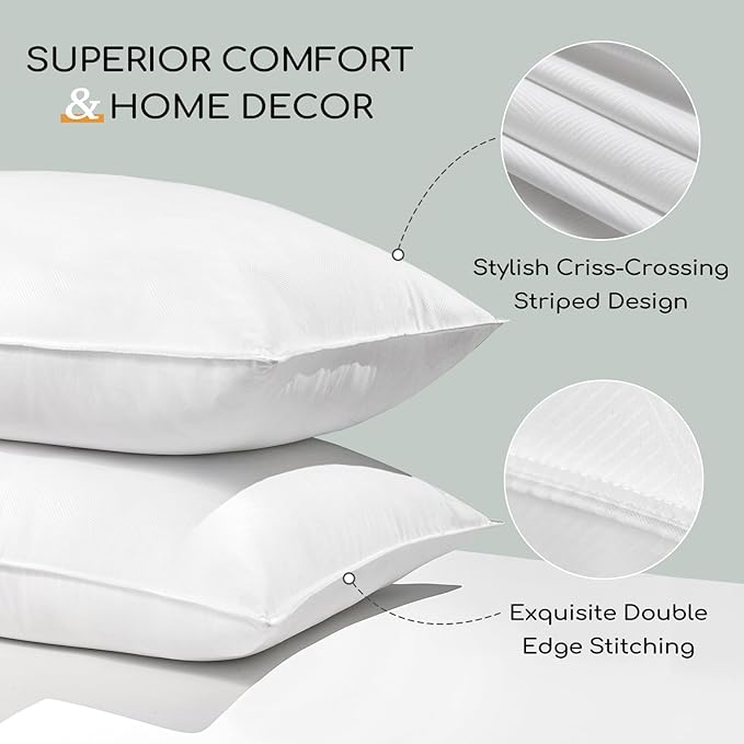 HARBOREST King Size Bed Pillows Set of 2 - Luxury Hotel Collection Down Alternative Pillows for Sleeping, 20 x 36 Inches
