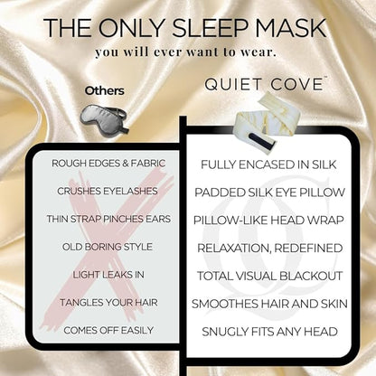 Padded Silk Sleep Mask, Total Blackout Liner Blocks Light, Lightweight, 100% Silk 22 Momme, Soft Lightweight Stuffing Feels Like a Cloud on Your Eyelids (Moonlight Yellow)