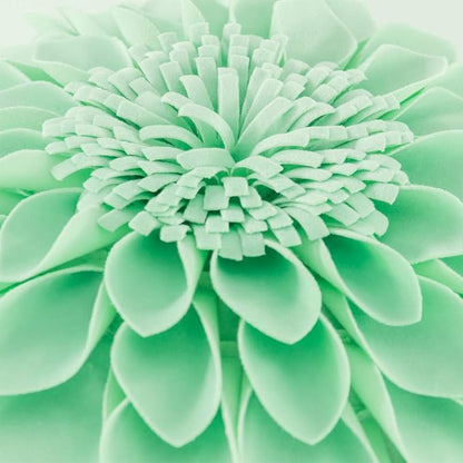 JWH Handmade 3D Flower Pillow Covers Aesthetic Decorative Round Floral Throw Pillow Floral Accent Pillow Cases Velvet Pillowcase Cute Cushion for Bed Couch Bedroom 14 Inch Light Green