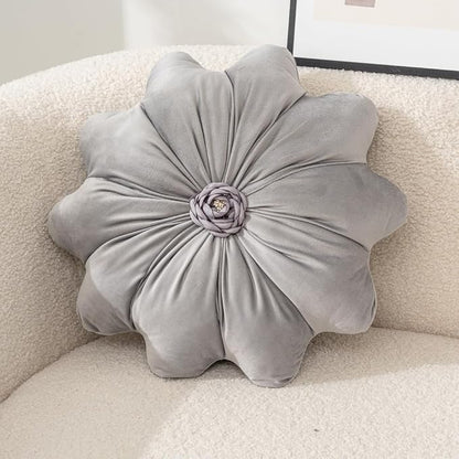 15.7 Inches Round Throw Pillows Velvet Flower Chair Cushion for Couch Sofa Chair Bed Home Decoration