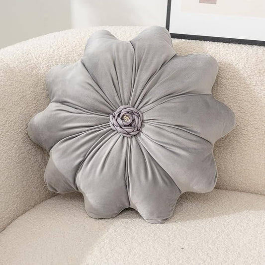 15.7 Inches Round Throw Pillows Velvet Flower Chair Cushion for Couch Sofa Chair Bed Home Decoration