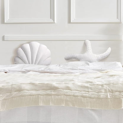Newwiee 2 Pcs Starfish Pillow 14 x 11 Inch Seashell Throw Pillows 20 Inch Beach Starfish Shaped Throw Pillows Soft Home Decorative Pillow Cute Plush Coastal Decor for Bed Couch Living Sofa Room Decor