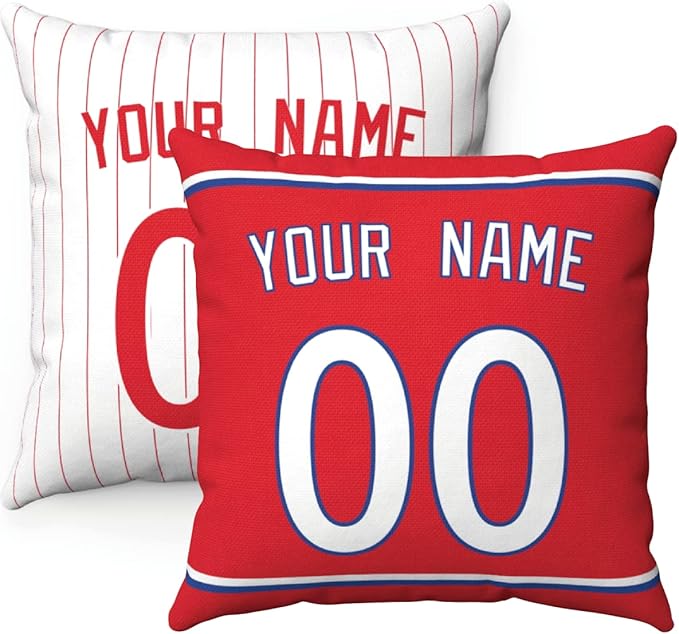 ANTKING Throw Pillow 2 Packs Personalized Custom Any Name and Number for Men Women Boy Gift