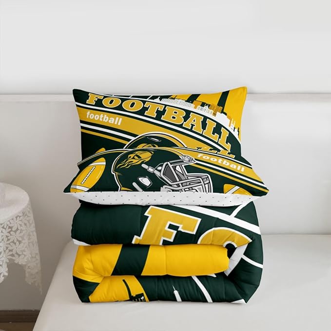 Feelyou Football Bedding Set Boys Girls Twin Size Women Men Football City Comforter Rugby Sports Duvet Quilt Bedroom Decor