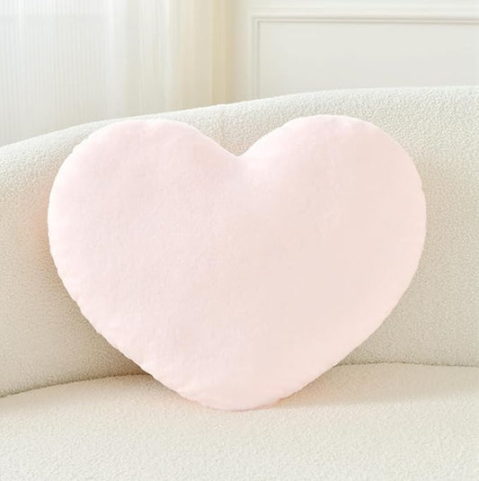 Petrella Heart Pillow Cute Fuzzy Pillows Throw Pillows for Bed Livingroom Home Decor Cushion Decorative Aesthetic Preppy Pillows Pink2,Large 19"x15"