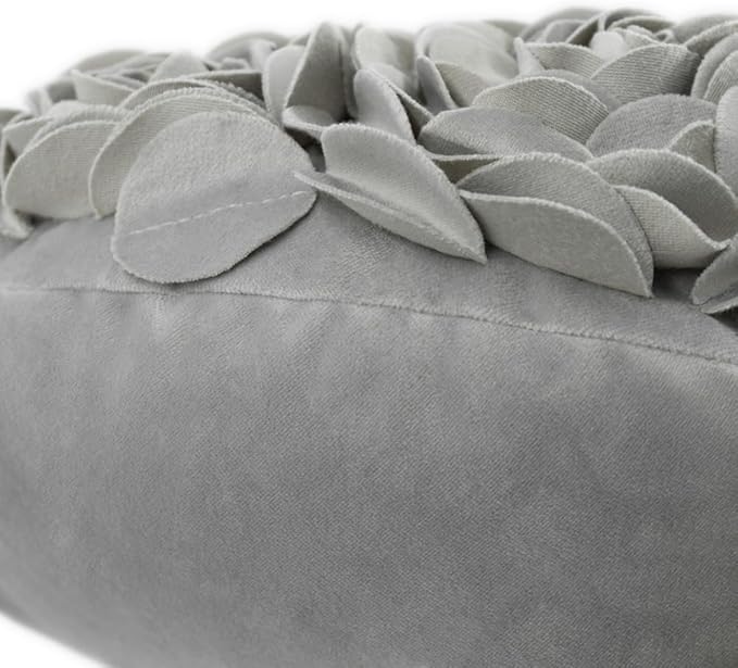 JWH Valentine's Day Throw Pillow Covers Decorative Flower Accent Pillow Cases Heart Shaped Cushion for Couch Living Room Bed Chair 14 x 16 Inches Gray