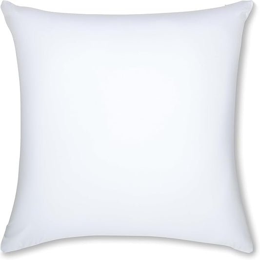 PILLOWY 26" x 26" Throw Pillow - White: 1 PCS Luxurious Premium Microbead Pillow with 85/15 Nylon/Spandex Fabric. Forever Fluffy, Outstanding Beauty & Support. Silky, Soft & Beyond Comfortable