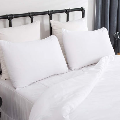 CLOTHKNOW White Full Size Comforter Sets 3Pcs White Bedding Comforter Sets Soft Men Women Comforter with 2 x Pillow Cases