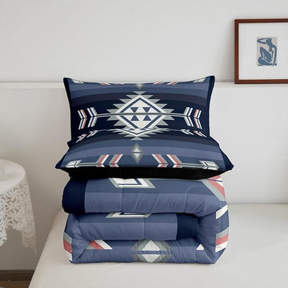 Erosebridal Southwestern Tribal Bedding Sets Toddler American Native Western Comforter Set for Boys Teen Adults Men,Boho Aztec Quilt Comforter Rustic Farmhouse Bed Set Cabin Lodge Decor 1 Pillow Case