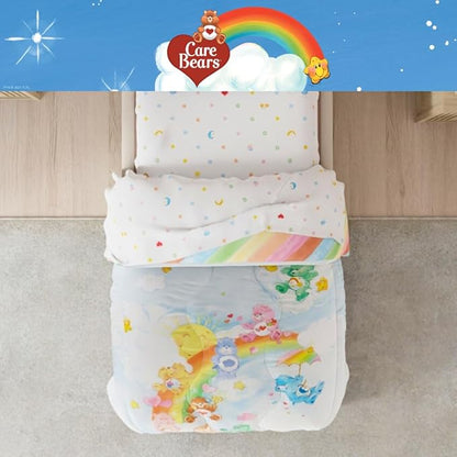 Care Bears Classic Super Soft Cozy Reversible Microfiber Comforter and Sheet Set, 4 Piece Twin Size, (Official Licensed Product) by Franco Collectibles
