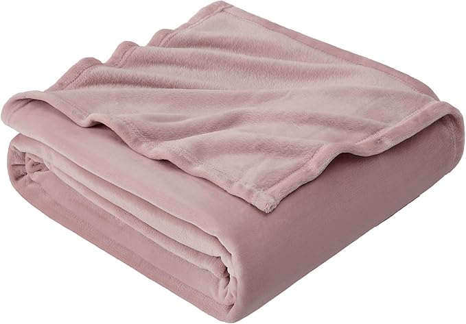 Hansleep Fleece Pink Throw Blanket, Super Soft Flannel Fuzzy Plush Cozy Blanket for All Seasons, Pink, Throw 50x60 Inches