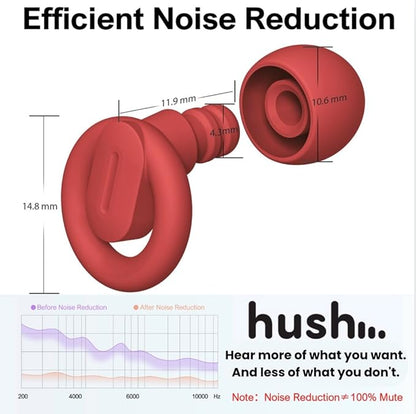 Reusable Noise-Reducing Earplugs for Sleep, Sensory Relief, 21dB - 1 Pair, Pink
