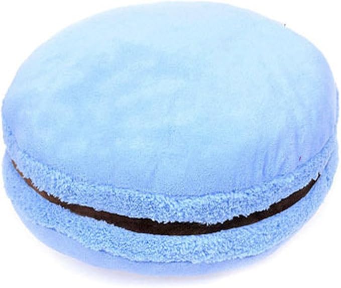 ChezMax Macaron Pillow Plush Back Bolster Cushion Microbead Throw Pillow Case Round Seat Cushion Home Decor Pillow for Sofa Bedroom Office Dormitory Car 14.5" Light Blue