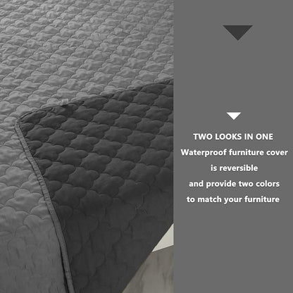 CHHKON Dog Blankets for Couch Protection Waterproof Dog Bed Covers Pet Blanket Furniture Protector (Grey+Dark Grey, 68"x82")