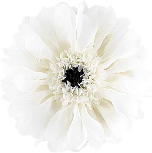 3D Flower Round Throw Pillows Cute Decorative Daisy Sunflower Accent Pillow Modern Farmhouse Elegant Cushion for Bed Couch Chair Car Living Room Christmas Home Decor Gift 12 Inch White