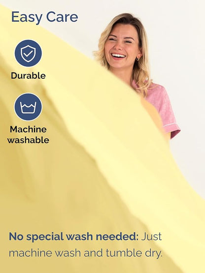 Extra Deep Cal King Sheet Set - 6 Piece Breathable and Cooling Sheets - Hotel Luxury Bedding for Women, Men, Kids & Teens - Easy & Secure Fit - Soft, Wrinkle Free & Comfy - Extra Deep Pockets - Yellow