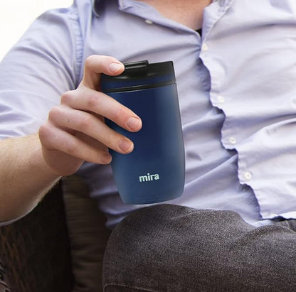 MIRA 12 oz Travel Coffee Mug - Insulated Stainless Steel Tumbler with Screw Lid - Admiral Blue