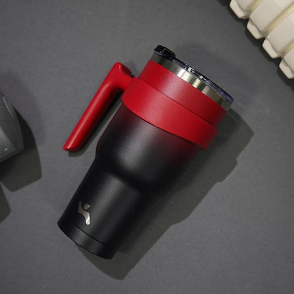 40 oz Tumbler with Handle and 2 Straw 2 Lid, Insulated Water Bottle Stainless Steel Vacuum Cup Reusable Travel Mug,Mystic Moon